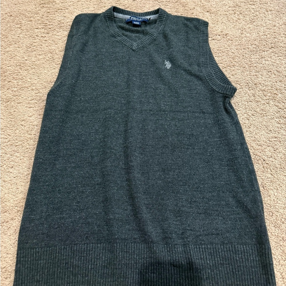 U.S. Polo Assn. Men's Charcoal V-Neck Sweater Vest
